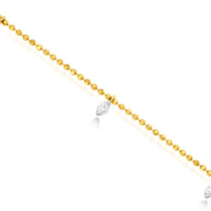 Diamond Bracelet 5 Stations in Yellow Gold