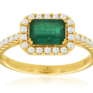 0.33CT Diamond & 1CT Emerald 14K Gold Ring