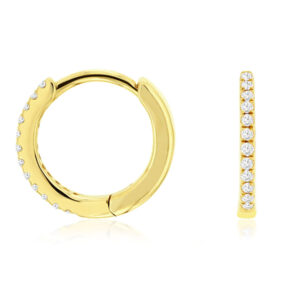 0.07CT DIAMOND HOOPS 10MM 14K Gold