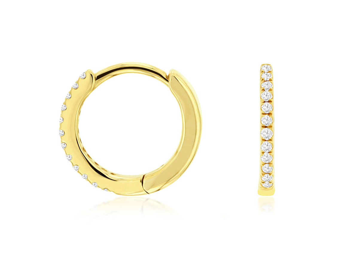 0.07CT DIAMOND HOOPS 10MM 14K Gold