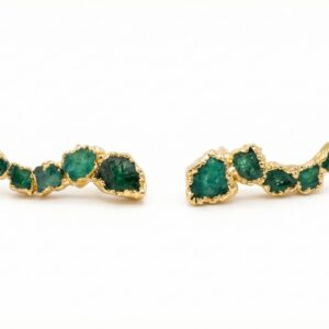 Topo Snake 24k Gold Plated W/ Raw Colombian Emeralds