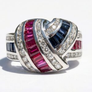 Rubies 1.00 CT Sapphire  1.00 CT  & Diamond  1.50 Ct  Ring  14k Gold
