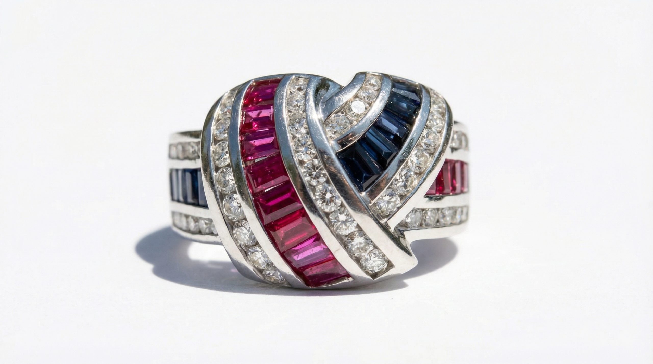 Rubies 1.00 CT Sapphire 1.00 CT & Diamond 1.50 Ct Ring 14k Gold