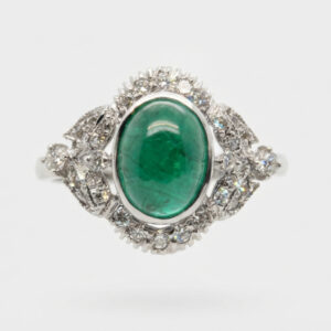 Emerald Ring 1.50 Ct Emerald & 0.60 Diamond
